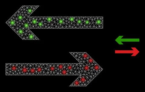 Polygonal 2D Mesh Exchange Arrows with Magic Illustrazione stock