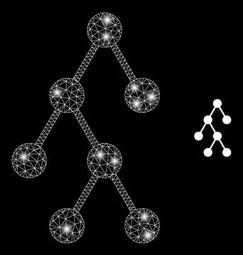 Polygonal 2D Mesh Hierarchy Structure with Glare Spots Stockillustratie