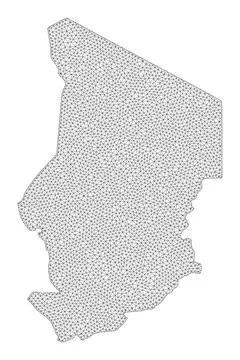 Polygonal 2D Mesh High Detail Raster Map of Chad Abstractions イラスト素材