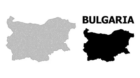 Polygonal 2D Mesh High Resolution Vector Map of Bulgaria Abstractions Stock Illustration