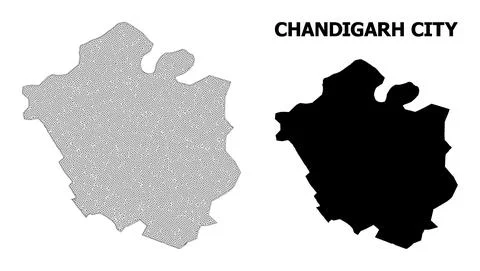 Polygonal 2D Mesh High Resolution Vector Map of Chandigarh City Abstractions Stock Illustration