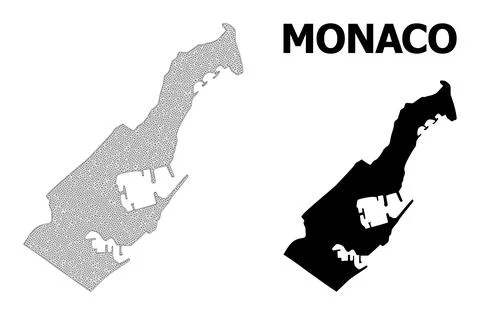 Polygonal 2D Mesh High Resolution Vector Map of Monaco Abstractions Stockillustratie