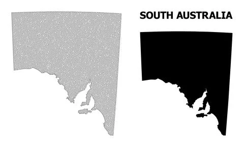 Polygonal 2D Mesh High Resolution Vector Map of South Australia Abstractions Illustrazione stock