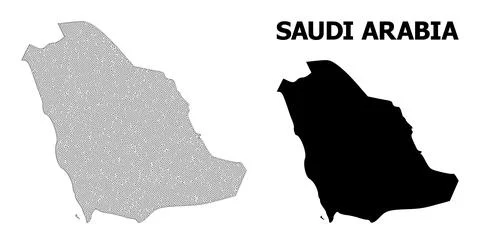 Polygonal 2D Mesh High Resolution Vector Map of Saudi Arabia Abstractions Illustrazione stock