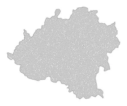 Polygonal 2D Mesh High Resolution Raster Map of Soria Province Abstractions Stock Illustration