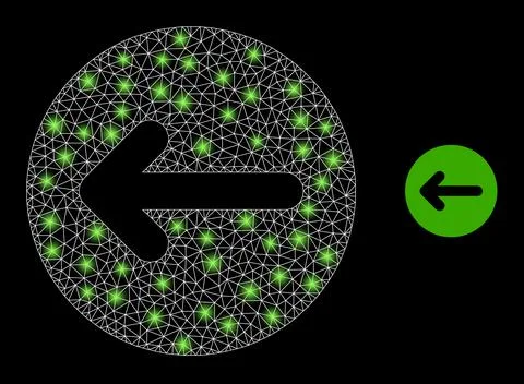 Polygonal 2D Mesh Left Direction with Magic Illustrazione stock