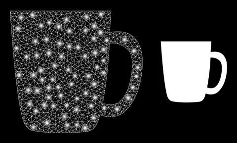 Polygonal 2D Mesh Mug with Magic Illustrazione stock