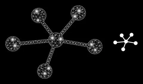 Polygonal 2D Mesh Relatiions with Magic Stock Illustration