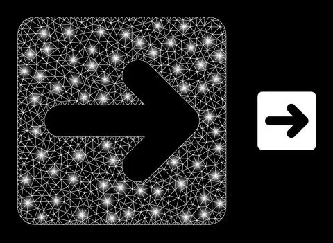 Polygonal 2D Mesh Right Cursor with Lightspots Illustrazione stock