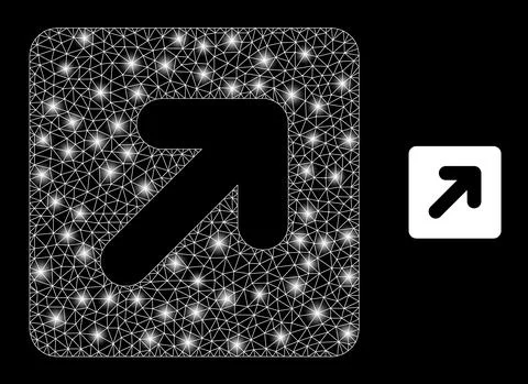 Polygonal 2D Mesh Right up Direction with Lightspots 스톡 일러스트