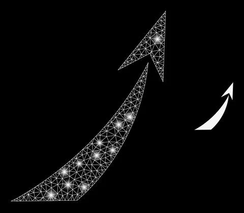 Polygonal 2D Mesh Rocket Start with Magic Illustrazione stock