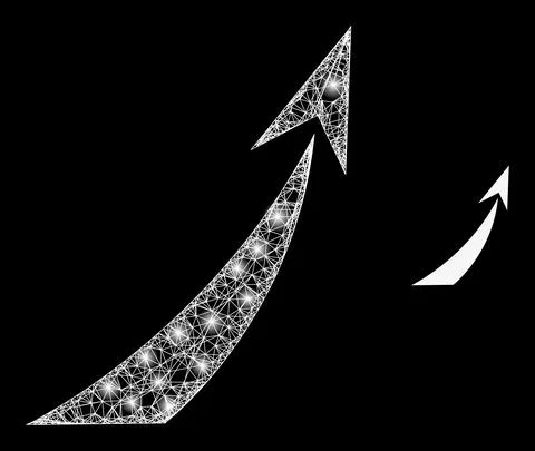 Polygonal 2D Mesh Rocket Start with Magic Illustrazione stock