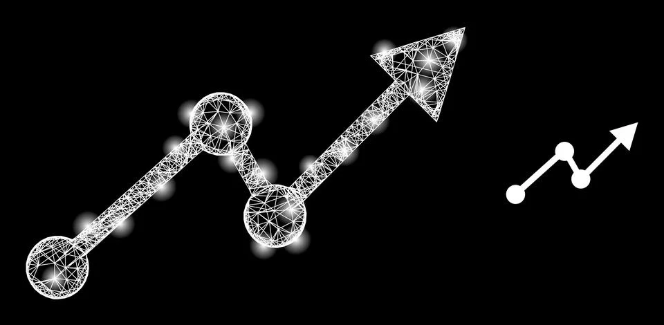 Polygonal 2D Mesh Up Trend with Magic 스톡 일러스트