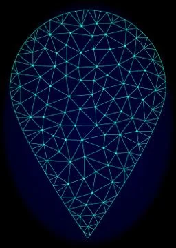 Polygonal 2D Mesh Vector Abstract Local Place Illustrazione stock