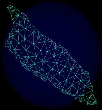 Polygonal 2D Mesh Vector Abstract Map of Aruba Island Stock Illustration