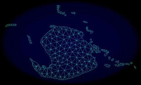 Polygonal 2D Mesh Vector Abstract Map of Juventud Island Ilustración de archivo