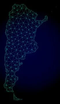 Polygonal 2D Mesh Vector Map of Argentina 스톡 일러스트