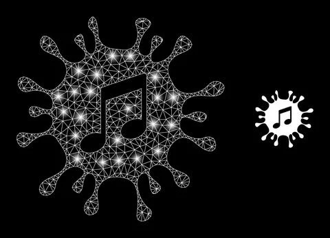 Polygonal 2D Mesh Virus Melody with Magic Illustrazione stock