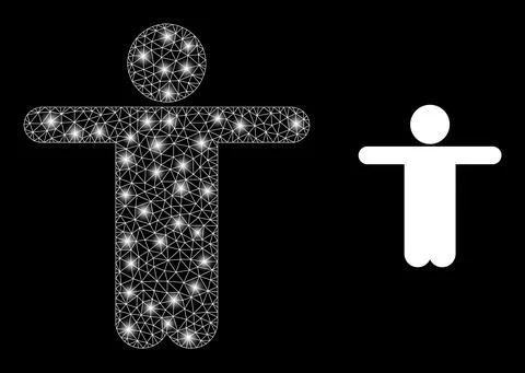 Polygonal 2D Mesh Welcome Man with Magic Illustrazione stock