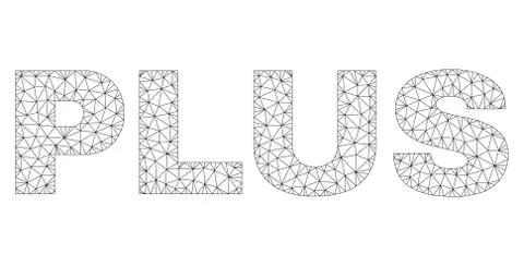 Polygonal 2D PLUS Text Tag Stock Illustration
