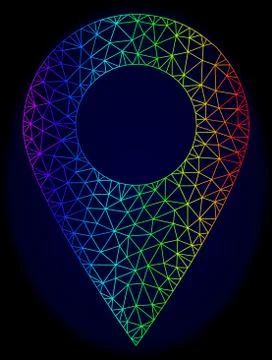Polygonal 2D Rainbow Mesh Vector Local Place Illustrazione stock