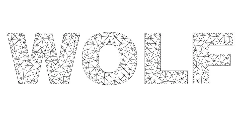Polygonal 2D WOLF Text Caption Stockillustratie