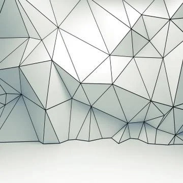Polygonal 3d wireframe relief pattern on the wall イラスト素材