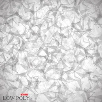 Polygonal Abstract background. Low poly, molecule and communication . Vector Stock Illustration
