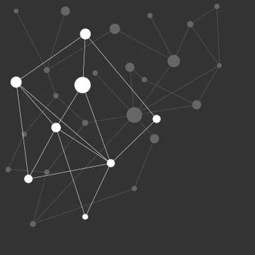 Polygonal abstract background, technology design. Dots and line vector illust Stock Illustration