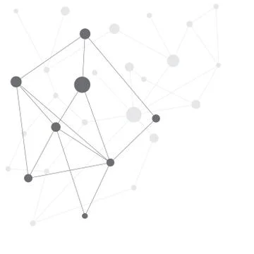 Polygonal abstract background, technology design. Dots and line vector illust Stockillustratie