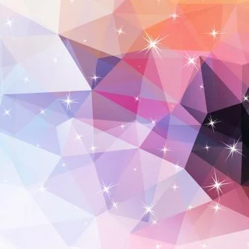 Polygonal abstract geometry background with shiny elements Stock Illustration