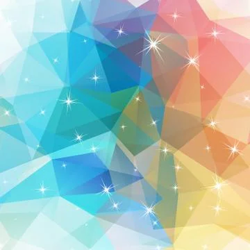 Polygonal abstract geometry background with shiny elements Illustrazione stock
