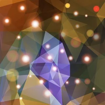 Polygonal abstract geometry background with shiny elements Stockillustratie