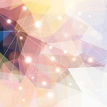 Polygonal abstract geometry background with shiny elements 库存插图