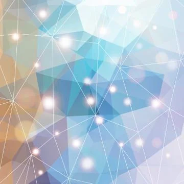 Polygonal abstract geometry background with shiny elements 스톡 일러스트