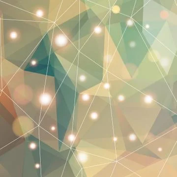 Polygonal abstract geometry background with shiny elements 스톡 일러스트