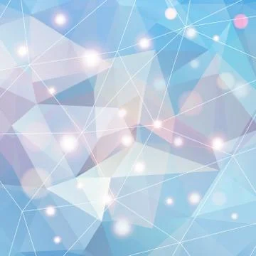 Polygonal abstract geometry background with shiny elements Illustrazione stock