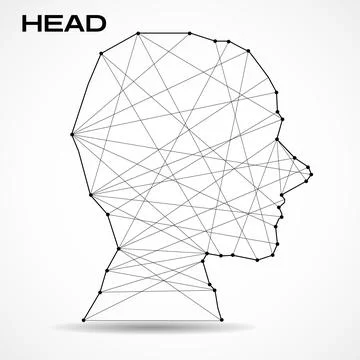 Polygonal abstract head with connected lines. Vector illustrator Stock Illustration