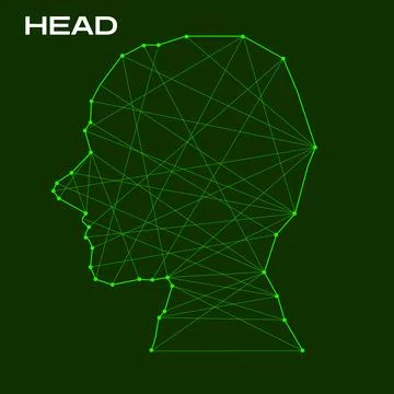 Polygonal abstract head with connected lines. Vector illustrator Stock Illustration