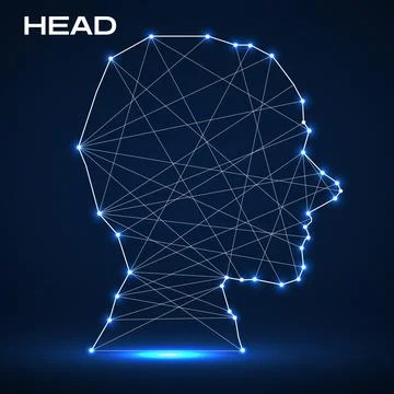 Polygonal abstract head with connected lines. Vector illustrator Stock Illustration