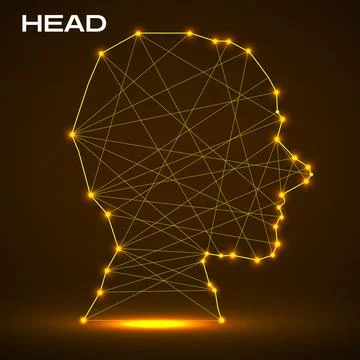 Polygonal abstract head with connected lines. Vector illustrator Stock Illustration