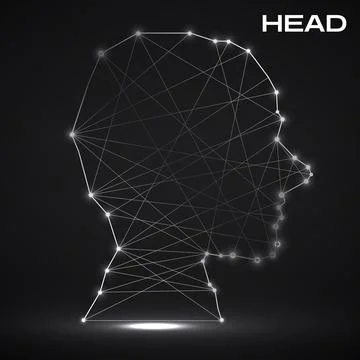 Polygonal abstract head with connected lines. Vector illustrator Stock Illustration