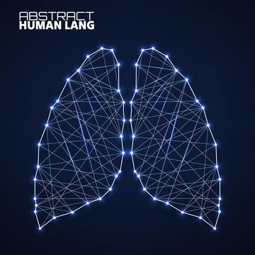 Polygonal abstract lung with connected lines. Vector illustrator Stock Illustration