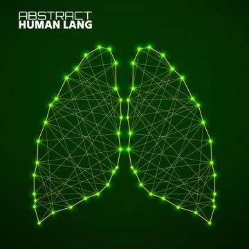 Polygonal abstract lung with connected lines. Vector illustrator Stock Illustration