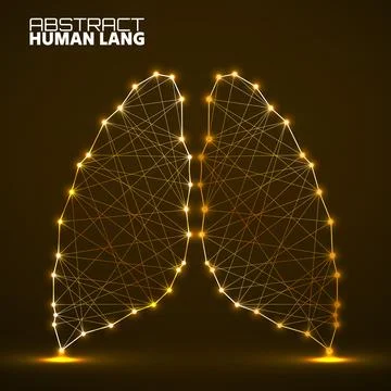 Polygonal abstract lung with connected lines. Vector illustrator Stock Illustration