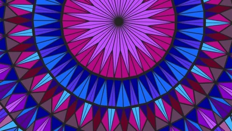 Polygonal abstract round mosaic pattern mandala background design Stock Footage 306312986