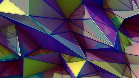 Polygonal abstract surface. Semless loop 3D render Stock Footage 71819381