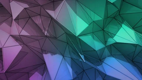 Polygonal abstract surface. Semless loop 3D render Stock Footage 72178782