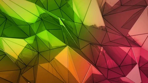 Polygonal abstract surface. Semless loop 3D render Stock Footage 72267281