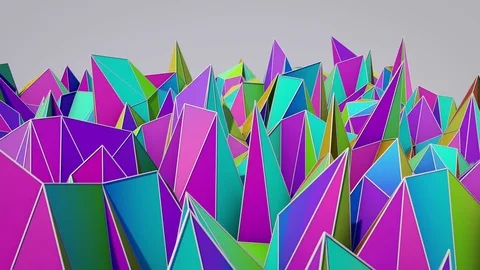 Polygonal abstract surface. Semless loop 3D render Stock Footage 72370345